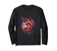 Drago rosso fresco Maglia a Manica
