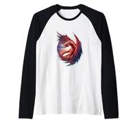 Drago rosso fresco Maglia con Maniche Raglan