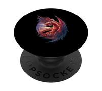 Drago rosso fresco PopSockets PopGrip Adesivo