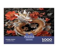 Drago, rosso giapponese bianco Fiore Jigsaw Puzzle 70x50cm/1000pcs Adulti Puzzle Gioco Educativo Decorazioni Per La Casa