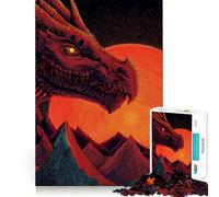 Drago rosso sulle montagne con sole - Puzzle difficile per adulti da 1000 pezzi - Gioco stimolante per la mente - Tempo libero - Taglio preciso - Regalo memorabile (38x52cm)
