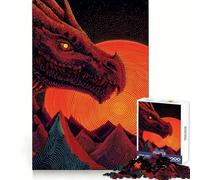 Drago rosso sulle montagne con sole - Puzzle difficile per adulti da 1000 pezzi - Gioco stimolante per la mente - Tempo libero - Taglio preciso - Regalo memorabile (38x52cm)
