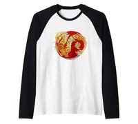 Drago Segno Zodiacale Cinese dell'oroscopo Maglia con Maniche Raglan