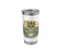 Drago simpatico cartone animato con biscotti al cioccolato Bicchiere termico in acciaio inox doppia parete