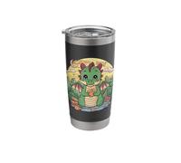 Drago simpatico cartone animato con biscotti al cioccolato Bicchiere termico in acciaio inox doppia parete