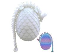 Drago stampato 3D, uovo a sorpresa arcobaleno, giocattoli di drago di vetro con lanterna viola, drago di vetro con articolazioni mobili, per famiglia, amici e bambini (B)