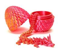 Drago stampato in 3D con uovo a sorpresa, regalo decorativo per uova di Pasqua per ragazzi e bambini, decorazione per la casa, giocattolo da scrivania con drago (rosso)