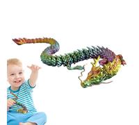 Drago Stampato In 3D - Figura Di Rettile Articolata, Modello Fantasy Piegabile | Scultura Creatura Mobile Colorata, Collezione Mitica Posibile Per La Decorazione Della Scrivania Display Ornament