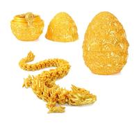Drago stampato in 3D in set di uova Drago di pietre preziose Drago articolato con giunti flessibili Drago di cristallo Agitarsi Giocattolo Ornamento per bambini (E)