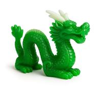 Drago verde 7,5 cm - Piccola statuetta Feng Shui in resina per la decorazione della casa, mitica statua di drago per scrivania, mensola o soggiorno, simbolo di forza, prosperità e protezione