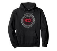 Drago Vichingo Ouroboros Vegvisir Valhalla Simbolo Mito Norreno Felpa con Cappuccio