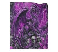 Drago viola fantasy Coperta Da Campeggio Esterna Stampata Calda,morbida E Traspirante Dark Arte creature mitologiche Copriletto Per Camera Da Letto Quattro Stagioni 40x50inch(100x130cm)