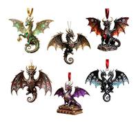 Drago Volante 'albero Di Natale - 3,94 X 4,33 In Acrilico Ornamento Puntale Per Albero Delle Vacanze | Decorazione Colorata Con Drago Con Glitter E Per Natale | Tre Topper - Bambini, Famiglia