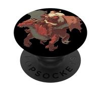 Drago volante con Babbo Natale per draghi e cavalieri PopSockets PopGrip Adesivo
