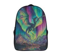 Drago Zaino Bambini,I colori brillanti dell'Aurora boreale Borsa Da Scuola Ragazzi E Ragazze Zaini Con Tasche Laterali Per Adolescenti 16 inch