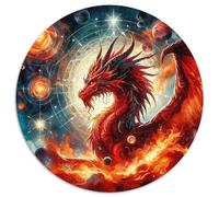 Dragon 1000 Pezz Puzzle Rotondo GiocoDivertimento Familiare The Majestic Dragon Puzzle Educativo Giocattolo Regalo Bambini 1000pcs (67.5x67.5cm)