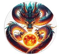 Dragon 1000 Pezz Puzzle Rotondo GiocoDivertimento Familiare The Majestic Dragon Puzzle Grande Bambini 1000pcs (67.5x67.5cm)