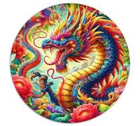 Dragon 1000 Pezz Puzzle Rotondo GiocoDivertimento Familiare The Majestic Dragon Puzzle Grande Rompecabezas Gioco Creativo Adulti 1000pcs (67.5x67.5cm)