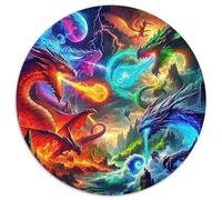 Dragon 1000 Pezzi Jigsaw Puzzle Giochi Educativi Relief Dello Stress Jigsaw Circolare Bellissima Decorazione Puzzle Per Regali Di Viaggio, Presente 1000pcs (67.5x67.5cm)