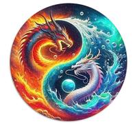 Dragon 1000 Pezzi Jigsaw Puzzle Giochi Educativi Relief Dello Stress Puzzle Rotondo Bellissima Decorazione Puzzle Per Regali Di Viaggio, Presente 1000pcs (67.5x67.5cm)