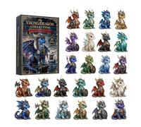 Dragon 2D Acrylic Animal Christmas Tree Hanging Ornament | Festive Countdown Box Pendant For Holiday Display Door Wall Bedroom Party Seasonal Decoration Fantasy Creature Collectible