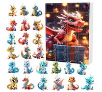 Dragon Advent Calendar 2025 con ornamenti di drago acrilici 2D per l'albero di Natale (D)