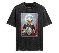 Dragon Age Fenris The Moon Hip Hop Vintage Streetwear T-Shirt Washed Unisex Tops Size S