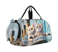 Dragon and Castle Girls Tote Duffle Bags Travel Overnight Bags Toddler Boys Carry on Duffel Bag Kids Bagagli Sport Bag, Cute Cats Titanic Kitten, classico