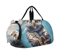 Dragon and Castle Girls Tote Duffle Bags Travel Overnight Bags Toddler Boys Carry on Duffel Bag Kids Bagagli Sport Bag, Carino Animali Lontra Mare, classico