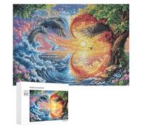Dragon And Eagle in Elemental Confrontation Puzzle 300 Pezzi Per Anziani Momento Tranquillo Stimolazione Cognitiva Regalo Per Tempo Libero 300 PCS