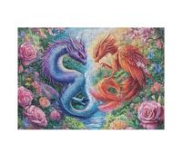 Dragon And Phoenix Facing Over Stream Puzzle 300 Pezzi Intelligenza E Logica Happy Time Gioco Educativo Sfida Per Ragazzi E Adulti Rompicapo Relax Per Serate Familiari 300 PCS