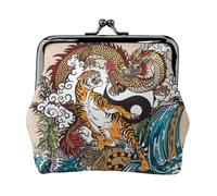 Dragon and Tiger - Portafogli da donna, portamonete da donna, piccolo portafoglio da donna, piccola borsa per il trucco, Nero , Taglia unica, Organizer per borse