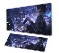 Dragon anime mouse pad, large gaming keyboardpad, gaming mousepad XXL rubber anti slip base - stitched edges - smooth surface - office mousepad - PC laptop accessories (A, 35.5x19.6 in)