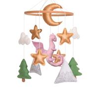 Dragon Baby Mobile, Foresta Mobile per Culla, Rosa Culla Mobile Girls, Nursery Mobile per culla, Pack and Play, Luna, Drago rosa, Nuvola, Stella, Montagna, Albero