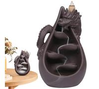 Dragon Backflow Incense Burner Waterfall - Cina Incenso Viola, Porta Cono Drago Cascata | Ornamento di aromaterapia, decorazione per la casa di relax per la meditazione Yoga