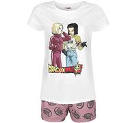 Dragon Ball Super - Androids Donna Pigiama Bianco/Rosa XXL 100% Cotone Regular Relaxed
