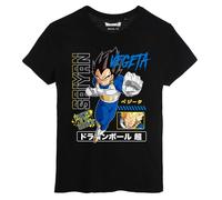 Dragon Ball Super T-Shirt Vegeta Prince des Saiyan, Nero, Grafica Anime Giapponese - Teeshirt DBZ Vegeta Super Saiyan, Nero , M