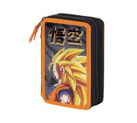 Dragon Ball Warrior-Astuccio con Matite Triplo, Multicolore, 14 x 21 cm