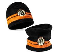 Dragon Ball Z Berretto Uomo Set - Scaldacollo e Cappello Uomo Ragazzo Invernale Taglia Unica - Dragon Ball Gadget Regalo per Ragazzi