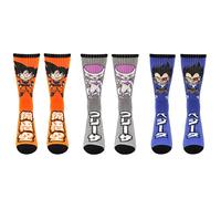 Dragon Ball Z Chibi Goku Frieza Vegeta Anime 3 Pack Di Calzini A Righe
