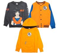 Dragon Ball Z - Felpa Bambini e Ragazzi | Girocollo, College Jacket o Hoodie con Cappuccio | Logo e Stampa Goku - Abbigliamento Anime Manga [18018 Arancione College - 14 Anni]