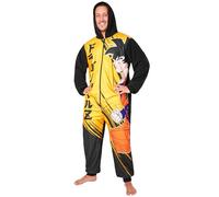 Dragon Ball Z Pigiama Intero Uomo con Cappuccio, Pile Tuta Intera - Regalo Uomo (Nero/Giallo, M)