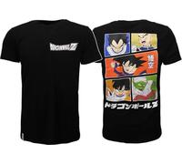 Dragon Ball Z T-Shirt con Il Retro Stampato e Rappresentante Vegeta, Krillin, Goku, Gohan e Piccolo - Prodotto con Licenza Ufficiale Tshirt Uomo DBZ, Nero , M