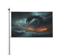 Dragon Battle - Bandiera double-face da 0,9 x 1,5 m, resistente per decorazioni da esterno e giardino, stampa su entrambi i lati, facile da installare