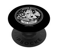 Dragon Beats Vinyl Warrior DJ Produttore musicale Gym Graphic PopSockets PopGrip Adesivo