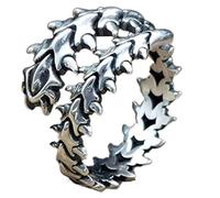 Dragon Bone Open Gothic Spine Regolabile Retro Punk Pesce Bone Jewelry 'Day Open Anelli regolabili per Donne Uomini