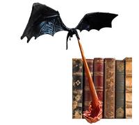 Dragon Book Nook, Dragon Flame Book Nook, Dragon Bookends, Dragon Statue Halloween Decor, Gothic Bookshelf Dragon Figure Ornament