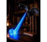 Dragon Book Nook Light, 3D Printed Flying Fire-Breathing Bookshelf Decor