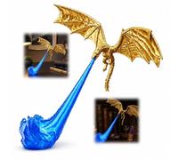 Dragon Books Nook Light, 3D Printed Flying Fire-Breathing Bookshelf Decor | Fantasy Bookshelf Accessories, 3D Printed Dragon Large or Small, Vintage Gift for Halloween Christmas Festival Theme Party