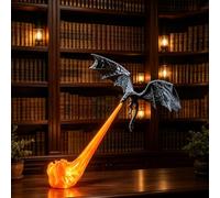 Dragon Bookshelf Nook Light, 3D Printed Fire Breathing Dragon Book Nook | Red Blue Flame Flying Dragon Design,for Home Office LivingRoom Bedroom Ornament, Library Collector Gift